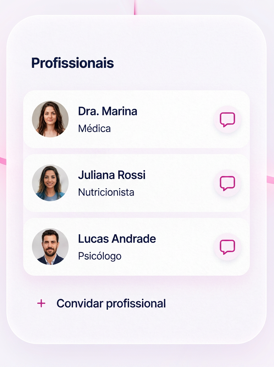 Ilustração de profissionais conectados ao cuidado